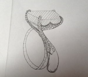 sketch for a hand-crafted ring