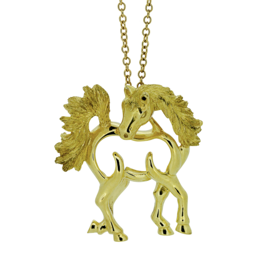 Arabian gold Horse Pendant