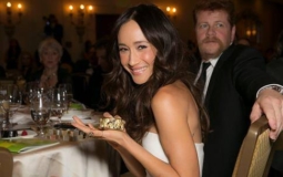 Actress Maggie Q and actor Michael Cudlitz (Walking Dead) with my Serengeti bracelet at the WildAid Gala 2015 in Beverly Hills
