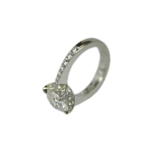 Diamond engagement ring hand-crafted by Frank Alexander Jewell