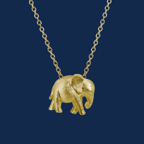be-jewelled for wildAid handcrafted baby elephant pendant in 18k gold alexander jewell