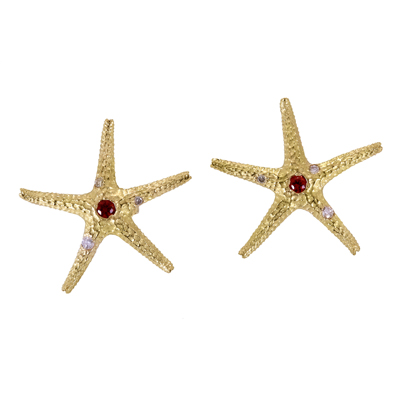 handcrafted 18k gold starfish earrings alexander jewell